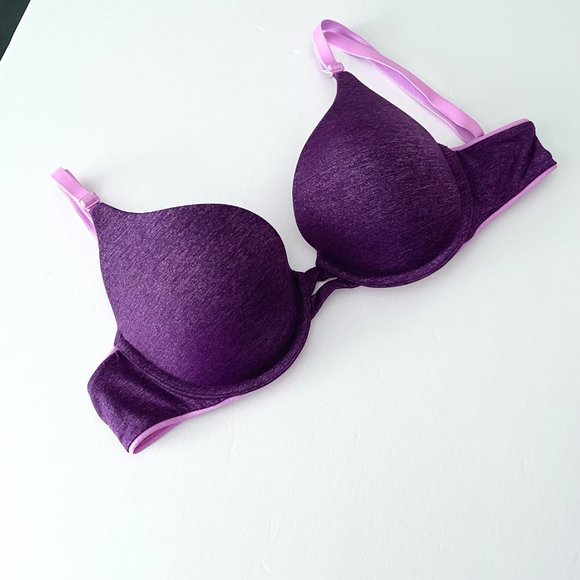 Retro Victoria's Secret Padded Perfect Coverage Multiway Bra Pink Purple 34B - Picture 4 of 4